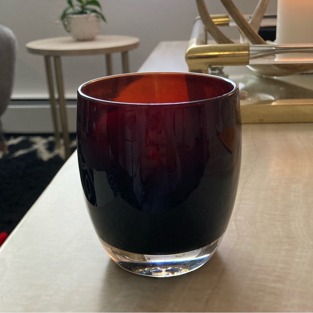 Glassybaby, color Grateful Red, beautiful candle votive holder